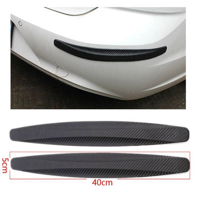 Rundong car bumper bumper bumper Qapı və bamper qoruyucu zolaqlar - bumper-black-carbon-fiber-pattern-2-pack