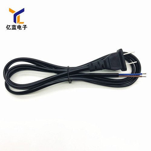 Factory direct sales two flat plug connecting cables 1.5 meters 2 cores * 0.3 square meters black PVC sheathed copper core LED power cord
