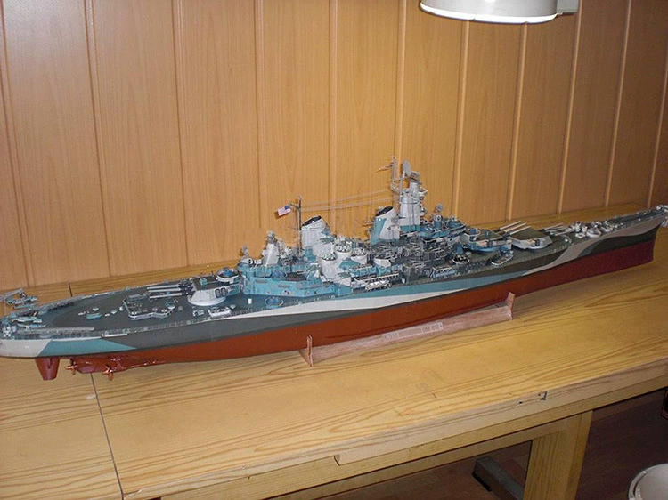 Paper Model USS Missouri Battleship (1:280), 96 cm Finished, Advanced DIY Kit