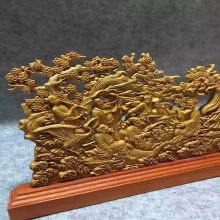 批发崖柏八仙过海木雕摆件雕双面雕八仙镂空家居办公摆件礼盒装