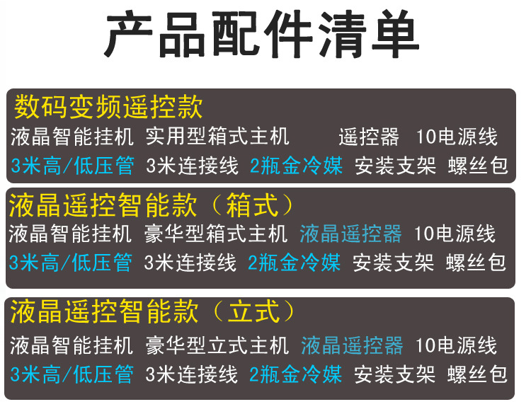 配件清单