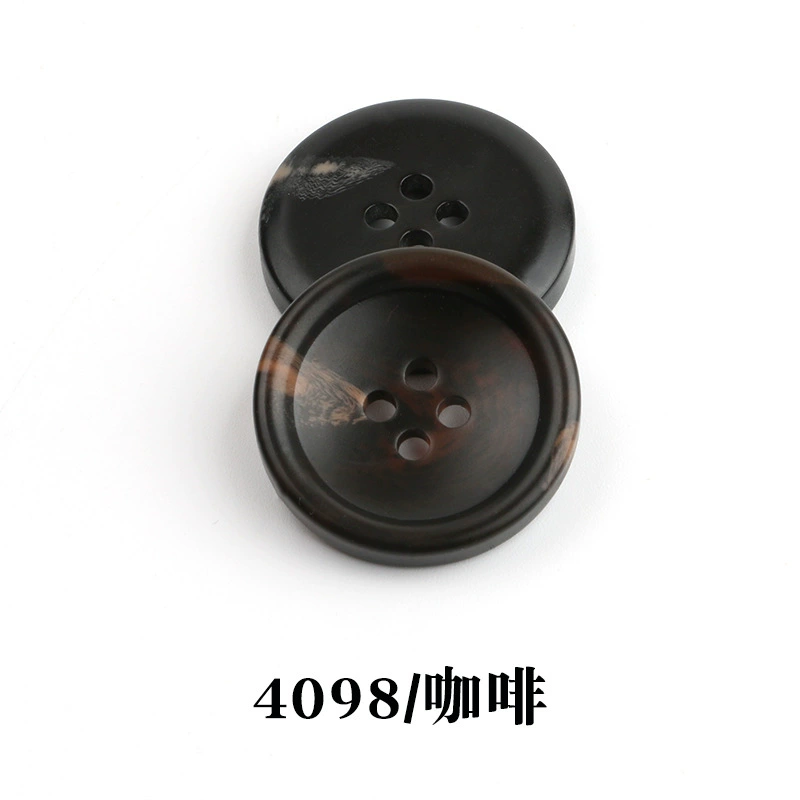 Spot wholesale resin pattern button suit button round edge four-eye coat windbreaker suit jacket button 4100