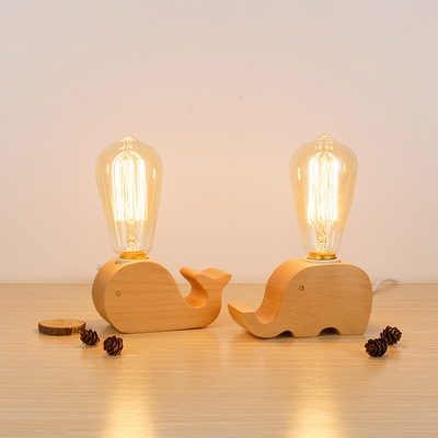 modern originality solid wood Small table lamp a living room Bedroom bedside lamp Night light fashion A birthday present Wholesale gift