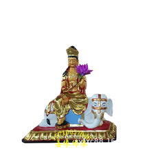 文殊菩萨 普贤菩萨佛像图片树脂玻璃钢彩绘贴金河南佛像厂直销