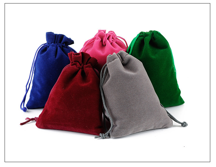 Drawstring Beam Storage Flannel Bag Jewelry display picture 1