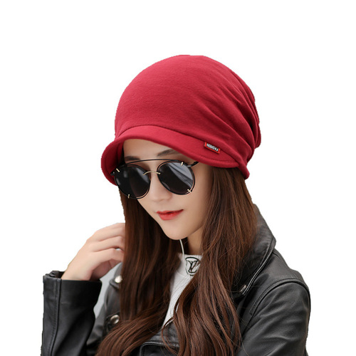 Solid color Korean style peaked cap new hat women's brimmed warm fashion hat multi-functional outdoor cold-proof hat