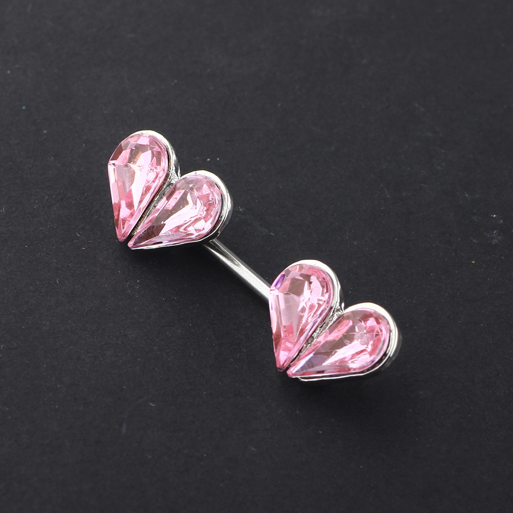 Pink Heart-Shaped Stainless Steel Earring Stud for Women - Allergic-Safe Body Piercing Jewelry detail image 8