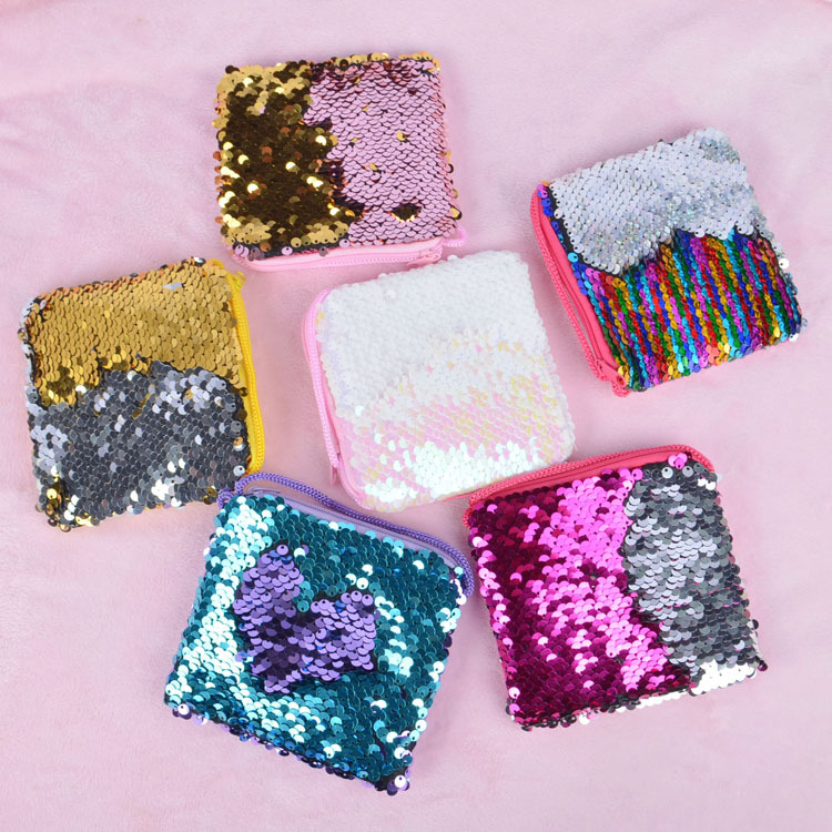 Women's Colorful Sequin Zipper Kids Wallets display picture 1