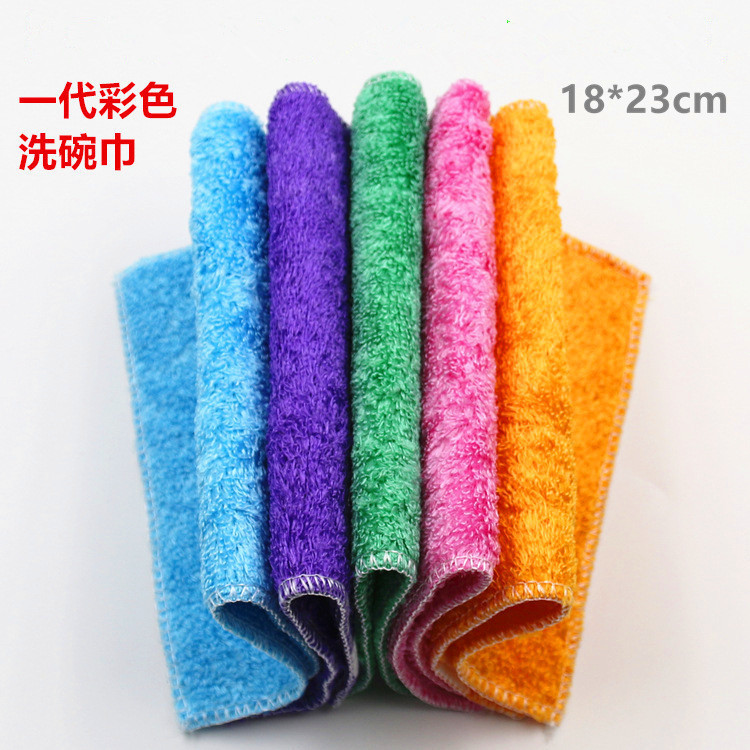Color bamboo fiber dishwashing towel dishwashing cloth to oil strong scouring pad wholesale welcome to buy