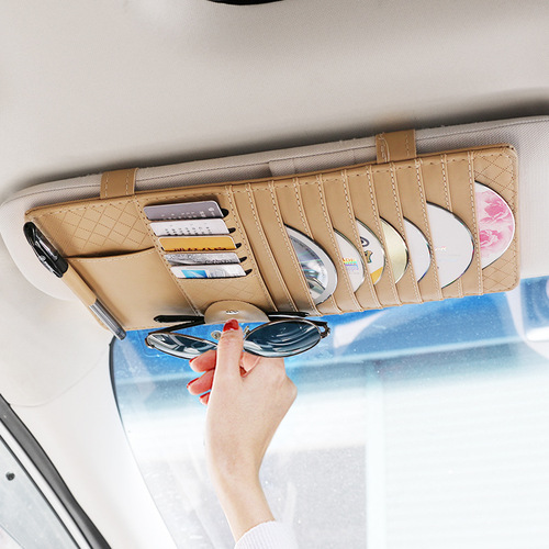 Car Lambskin Card CD Board Car Lambskin CD Board Multifunctional Creative CD Holder Glasses Bill Holder