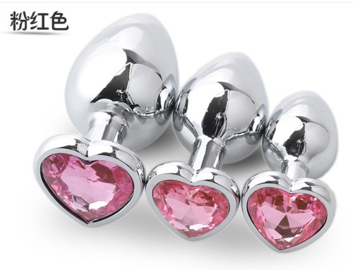 Sex toys metal heart-shaped anal plug set, back yard SM anus expansion plug, masturbation toy, sex supplies for men and women