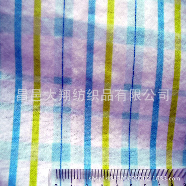 定做涤棉拉绒布230克以上色织单面 拉绒布 毯子印花布起绒布