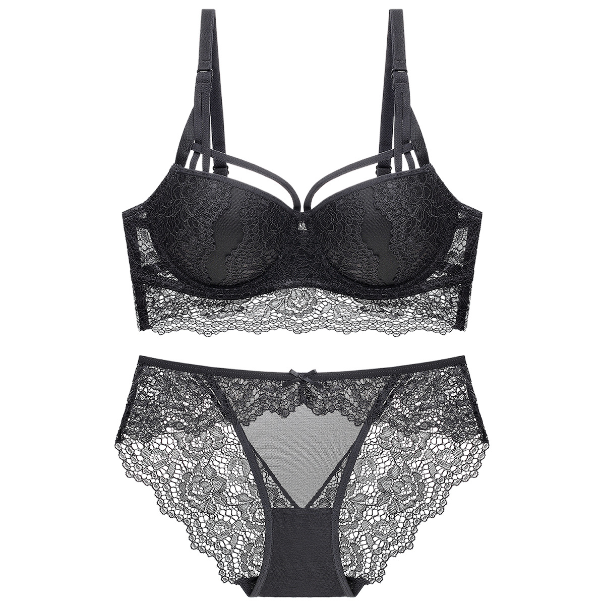 28890 French Sexy Gathering Lace Damenunterwäsche-Set Mädchen-BH 1824_voghion.com