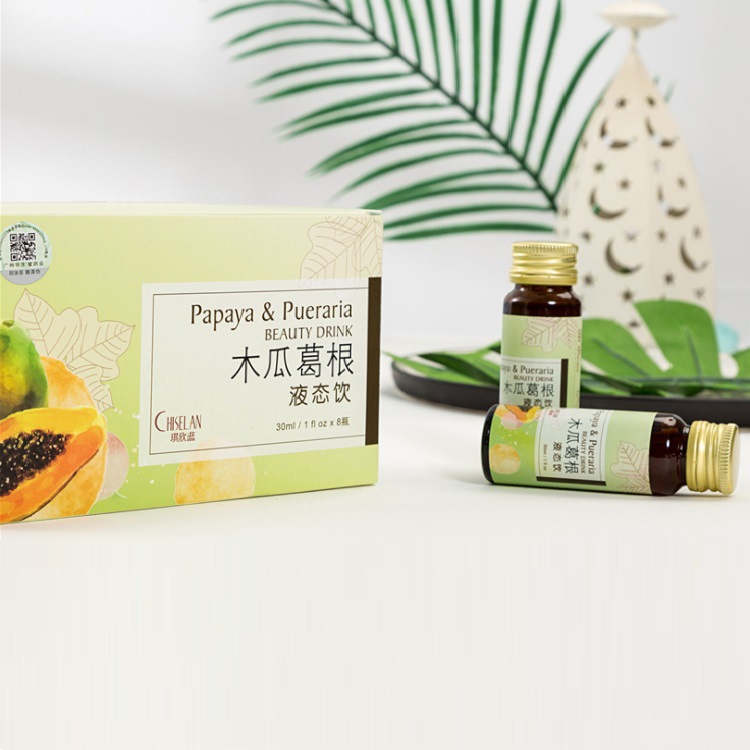 热销木瓜葛根液态饮oem贴牌 丰胸美胸精华改善小胸促进乳房发育|ru