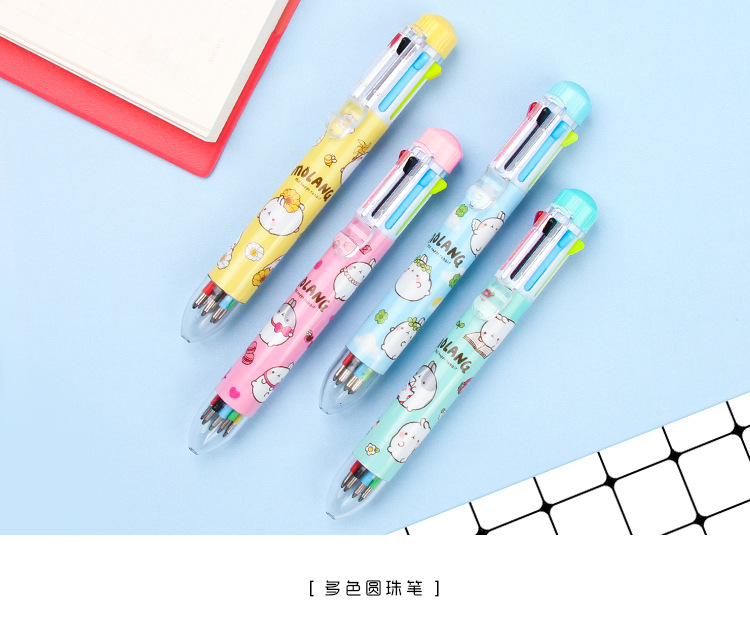 25g Weight Plastic Material Green, Blue, Yellow Color Ballpoint Pen Multicolor Cute Color Creative Korea Black Atomic Oil Refill Student Stationery 无