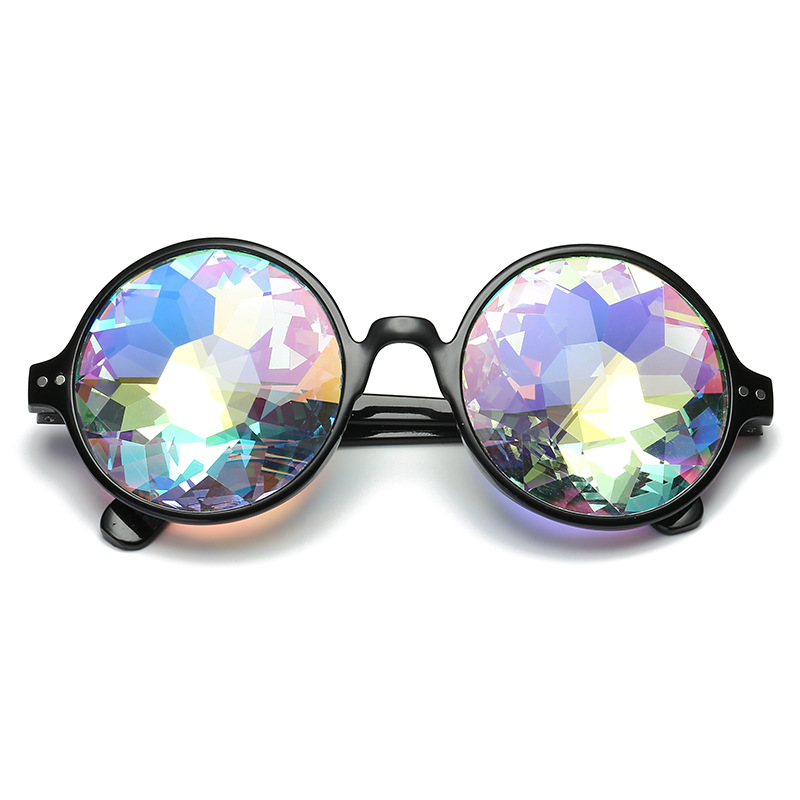 Kaleidoscope, psychedelic sunglasses, mosaic glasses, night performance