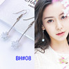 Earrings, long zirconium with tassels, lightening hair dye, wholesale, Korean style, with snowflakes