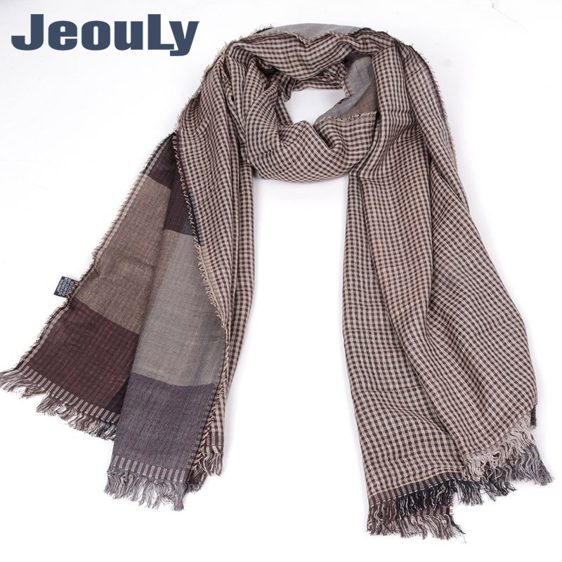 Factory direct classic men's plaid color weaving scarf autumn and winter double-sided tassel men's scarf spot wholesale