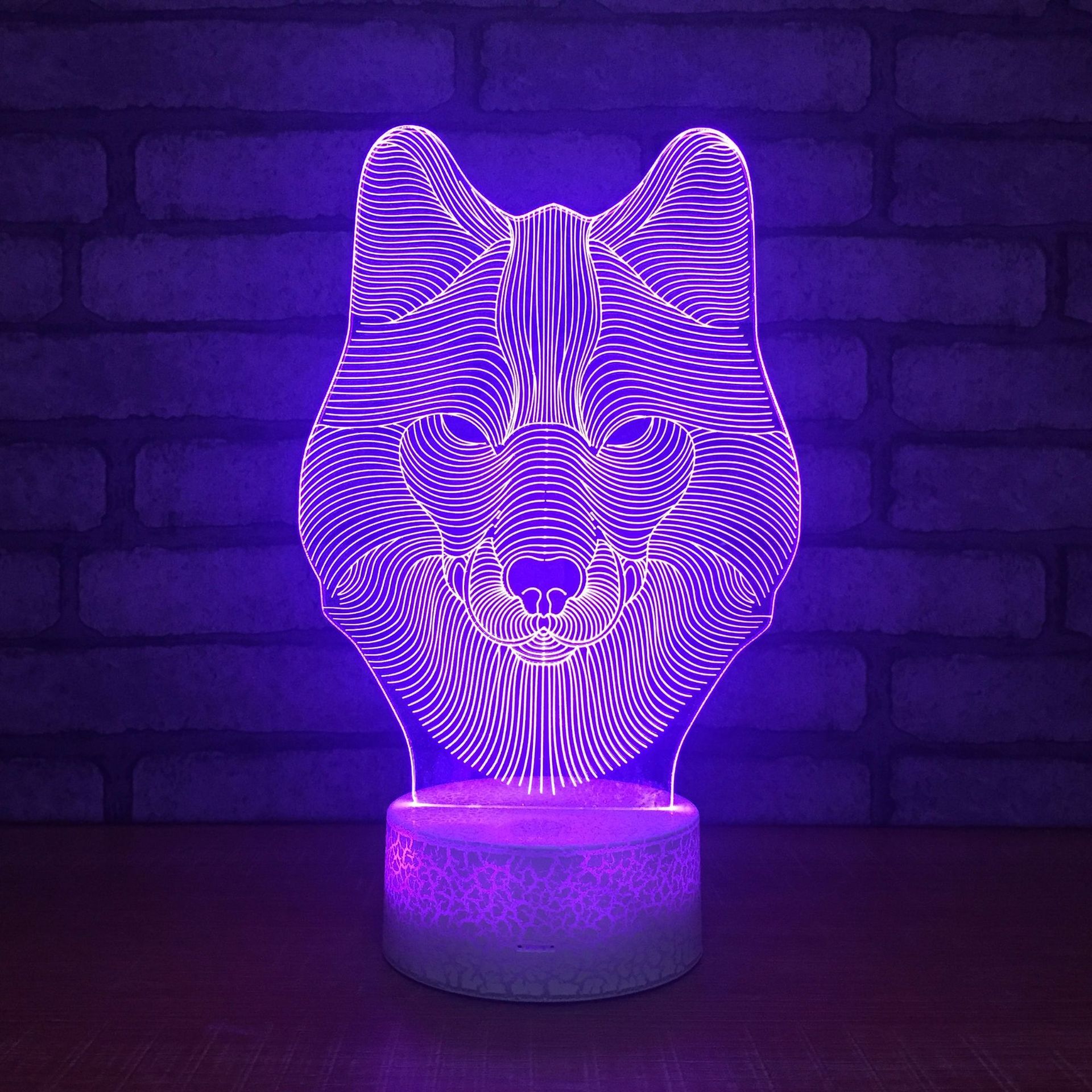 爆裂纹3D灯小夜灯台灯