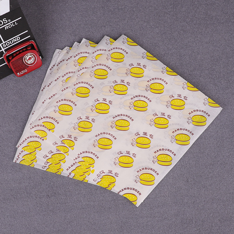 防油汉堡包装纸 墨西哥鸡肉卷 老北京汉堡纸 淋膜纸现货包邮