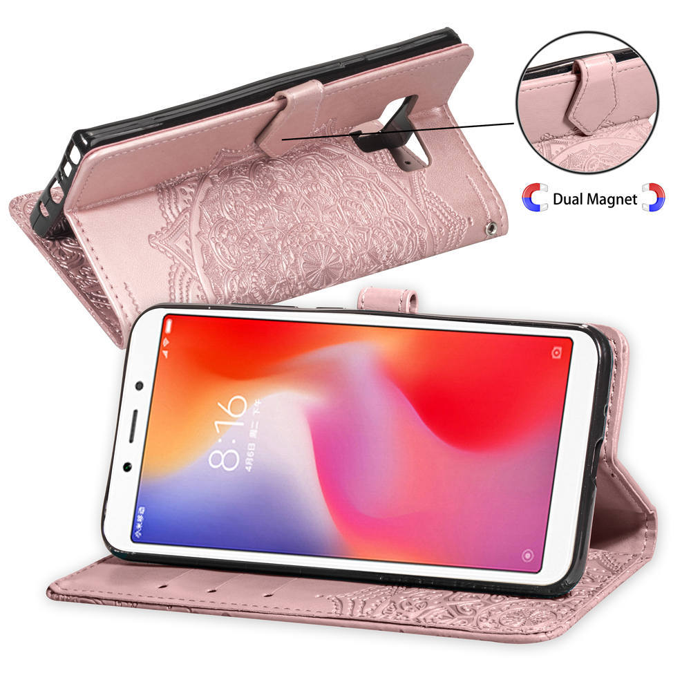 Mandala Embossed Leather Wallet Phone Case For Iphone 16_voghion.com
