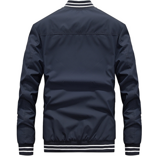 Men’s baseball collar print letter slim coat youth versatile casual trend jacket man