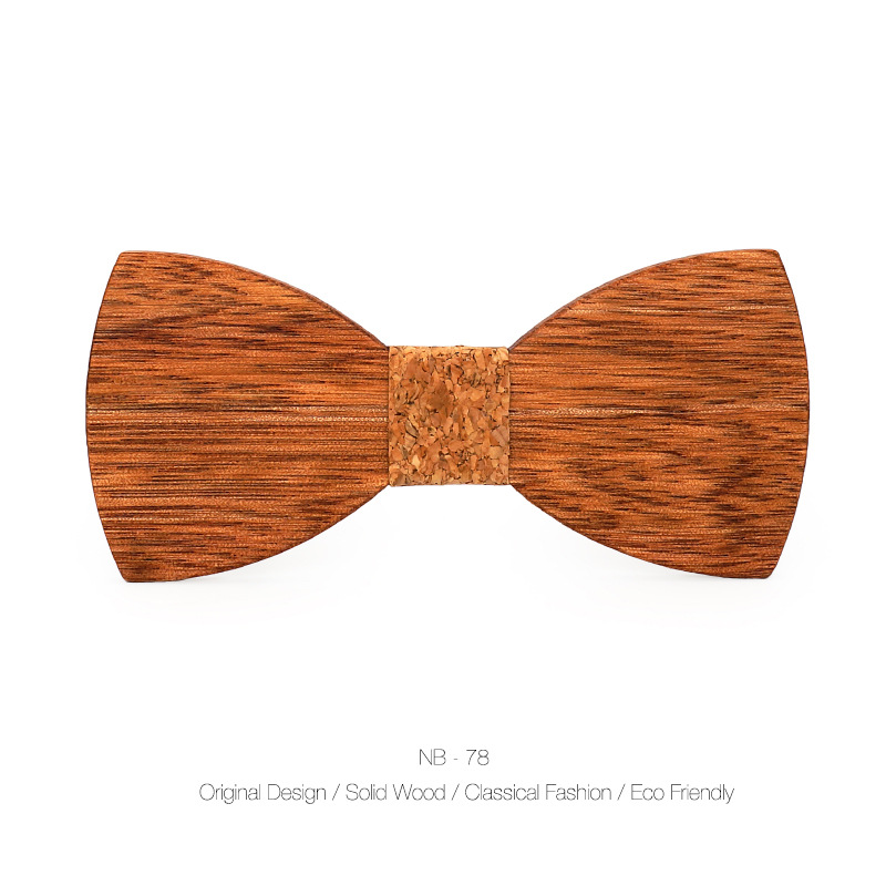 Venta al por mayor de madera maciza pajarita de madera europea y americana arco de madera hecho a mano pajarita de madera de los hombres pajarita de una sola pieza entrega NB