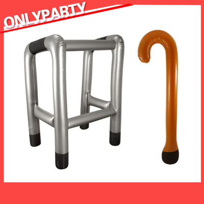 外贸爆款万圣节残疾人扶手充气助行拐杖 PVC充气助行器 拐杖