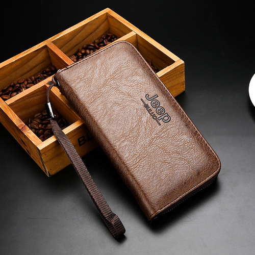Men's Long Wallet Zipper Wallet Phone Bag Multi Card Slot Youth Money Clip Card Holder Fashion Handbag