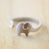 Cute cartoon small animal Elephant baby is connected to the end of the end to open the ring jewelry eLephant Ring