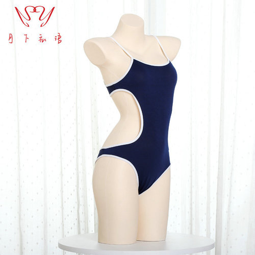 New sexy underwear with open high fork, one-piece Japanese style college passionate temptation swimsuit suit