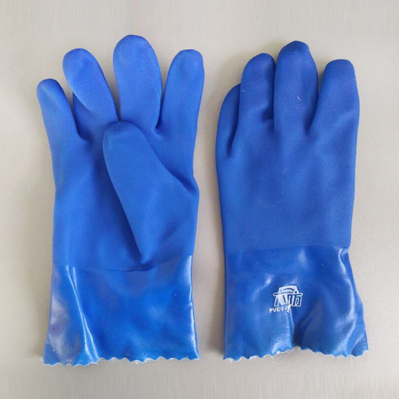 批发PVC劳保手套均码非一次性平直袖口个人防护用品工业浸塑手套