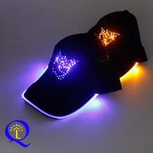 廠家直銷 夜光鴨舌帽 LED發光棒球帽子 光纖發光帽子 發光遮陽帽