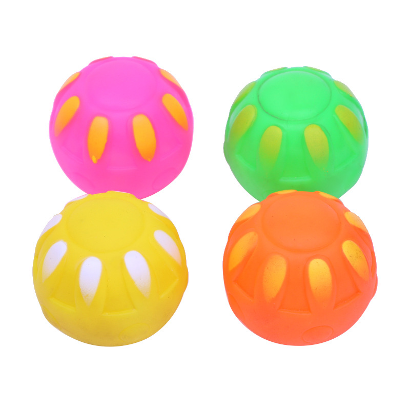 Juguetes educativos para mascotas Bola de flores Bola de vinilo perro molar gato interactivo Bola de sonido fábrica al por mayor transfronteriza