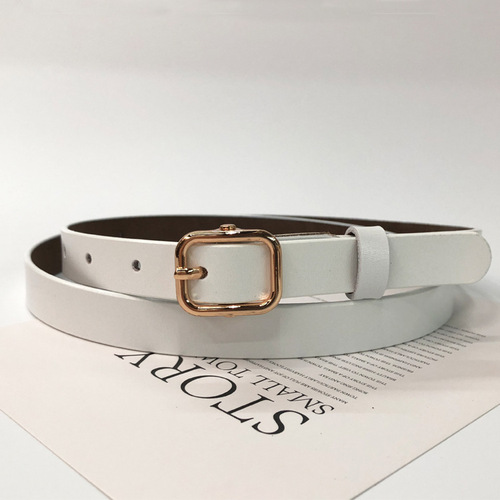 Wholesale Women's Belt Korean Style Fashionable Cowhide Thin Belt with Dress Decorative Belt Cowhide Belt