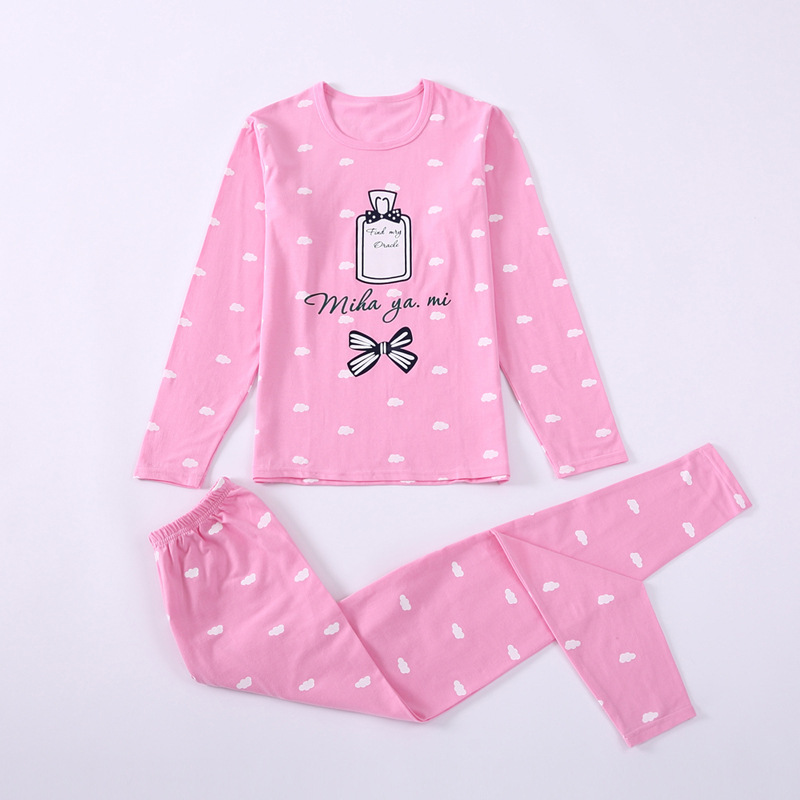 Medio y grande Niñas Ropa interior traje delgada clase un estudiante primavera y otoño lycra algodón pijamas chica ropa de otoño pantalones largos traje