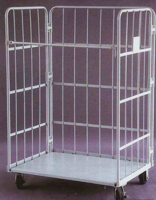 厂家直销折叠式手推车实用物流台车钢丝周转筐可定制仓储笼批发款