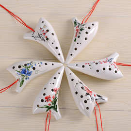 初学陶笛批发 中音c调12孔瓷笛乐器手绘十二孔陶笛初学培训送乐谱