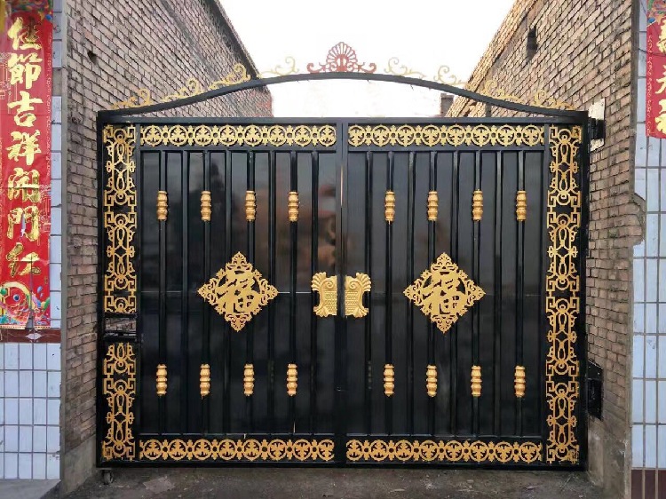 家庭院落企业铁艺大门简单大方款式配件满足供应