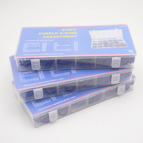 18-grid 270pcs rubber ring, automotive air conditioning compressor sealing ring, durable O-ring repair box, seals