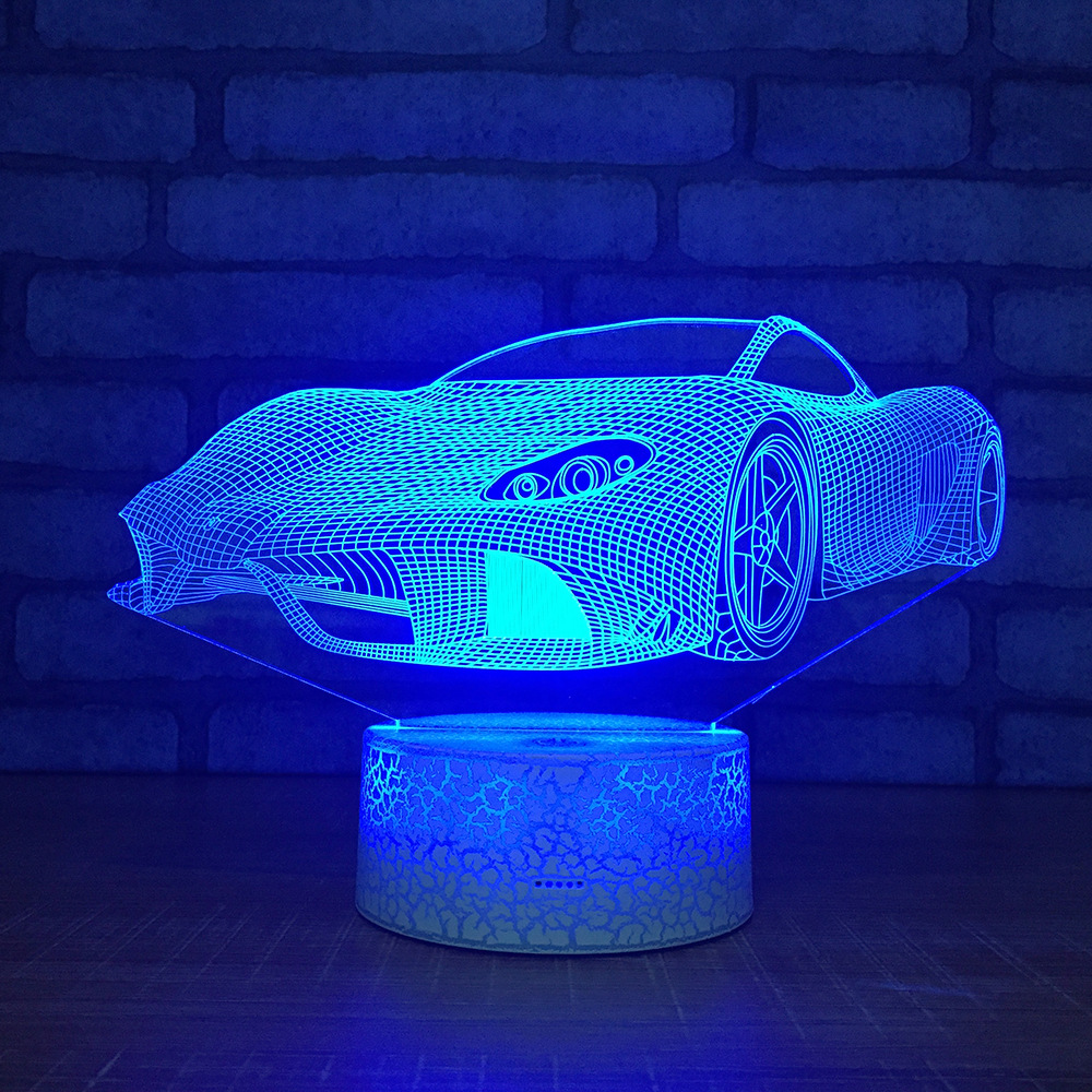 亚马逊爆款 爆裂纹3D灯小夜灯台灯