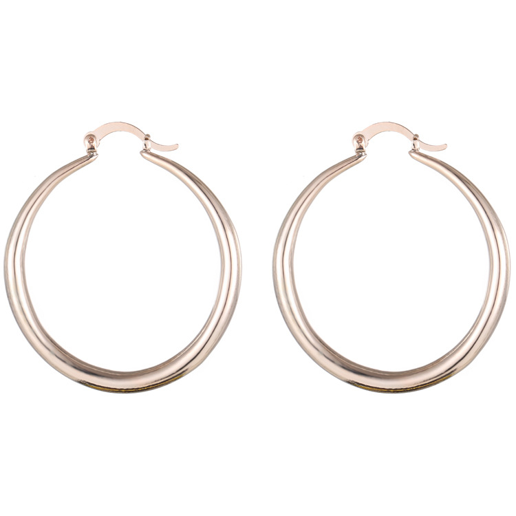 U-Shaped Large Glossy Hoop Earrings, European American Hot Selling, Wholesale Jewelry detail image 8
