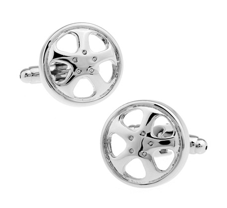 Flavonoid silver Wheel Wheel Tire Bone Strand Cufflinks Car Tire Cufflinks Men's French Cufflinks Accessories