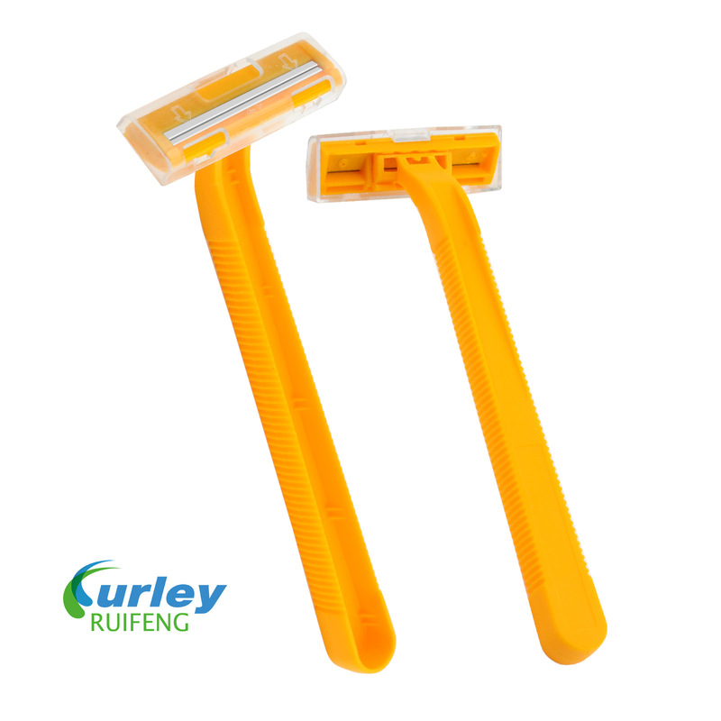 Bulk Long Handle 2 Layers Blue Carbon Steel Cheap Good Razor Hotel Bath Shaving Axillary Hair Beard Shaving Cutter