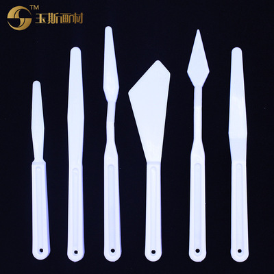 6支装DIY陶泥初学工具 软粘土油泥雕刻刀 颜料调色刀 塑料刮刀