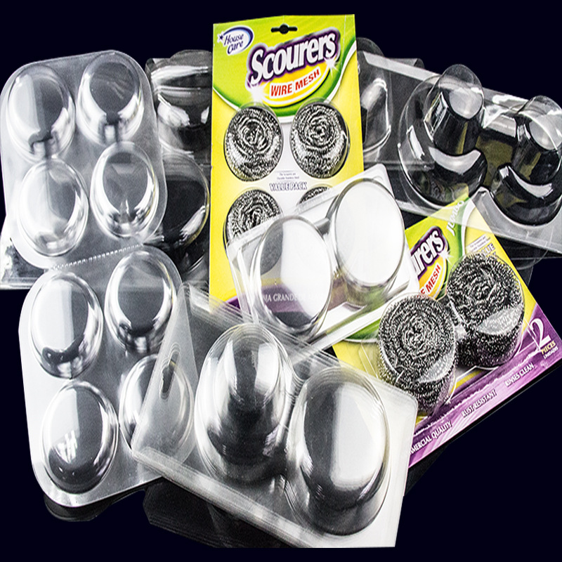 Manufactor supply transparent Wire ball Clean ball Pot Brush Toilet brush Blister Blister Packaging box Fresh keeping Tray