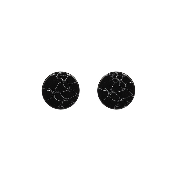 Neue Koreanische Einfache Marmor Schwarz Weiß Türkis Wilde Runde Dreieck Ohrringe Für Frauen display picture 15