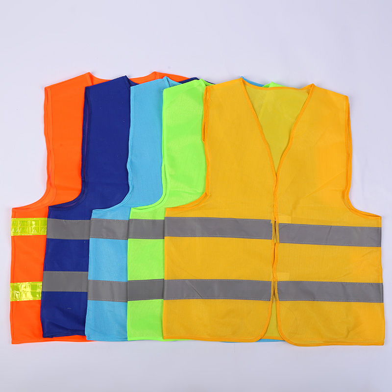 现货供应反光背心马甲服骑行交通施工工人荧光衣环卫外套可印字|ms