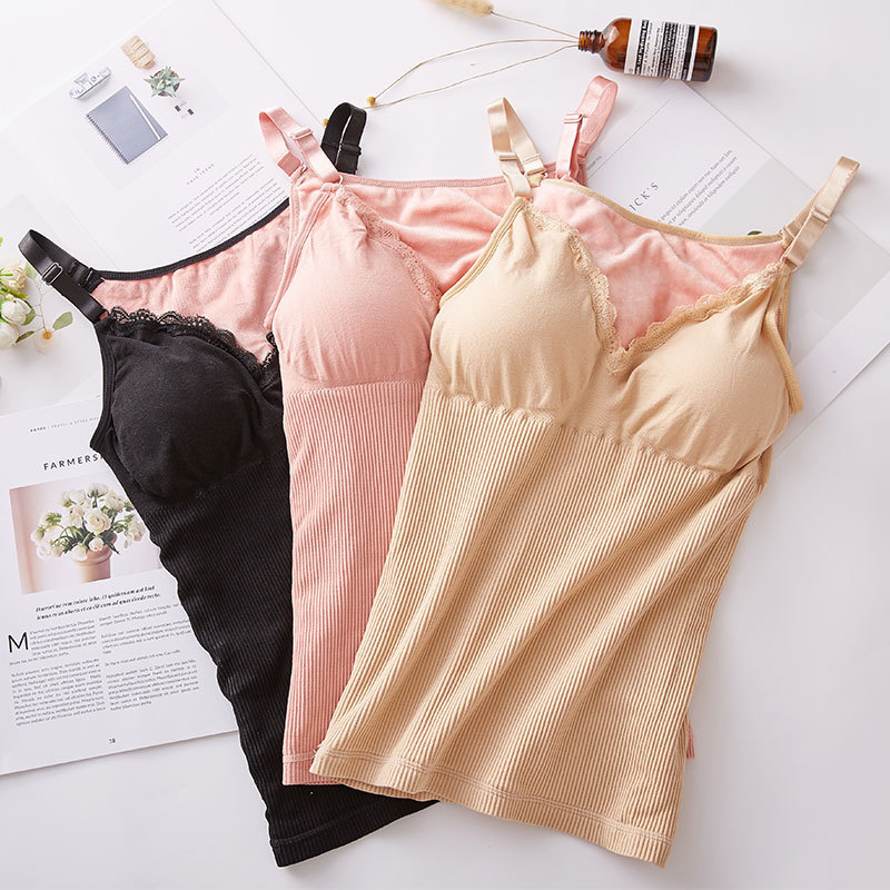 保暖背心上衣女加厚加绒吊带塑身秋冬季棉大奶内衣内穿打底衫新品