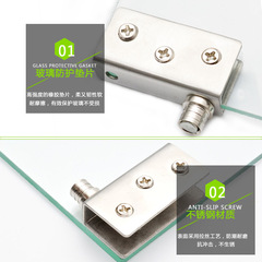 Kitchen cabinet display cabinet door upper and lower clamp shaft glass door hinge stainless steel glass upper and lower hinge cabinet door small rotating shaft